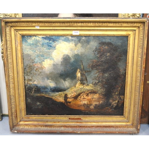 1519 - Circle of John Crome, oil on panel, ' The Old Mill ', 52.5. x 65.5cm, gilt framed