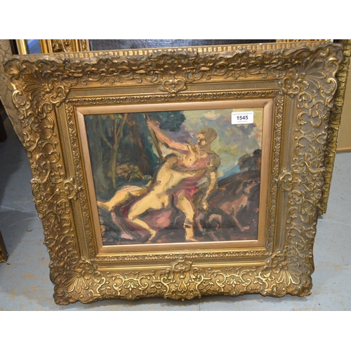 1545 - 19th / 20th Century, oil sketch, study for Venus and Adonis, 26 x 32cm, gilt framed