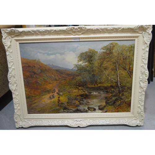 1554 - Rosa Muller, pair of oil paintings on canvas, Welsh river landscapes with figures, signed and dated ... 