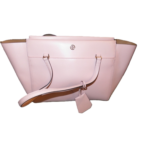160 - Tory Burch pink leather Parker tote bag with original dust cover