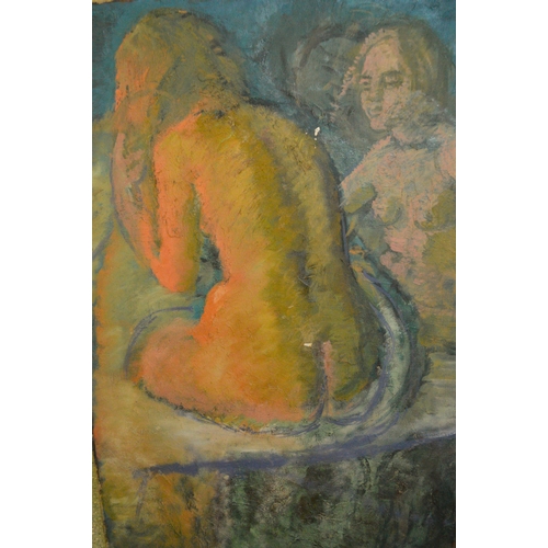 1630 - Elizabeth (Betty) Battiscombe, oil on canvas, ' Weeping Woman ', 61 x 45cm, together with a large qu... 