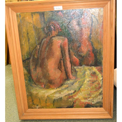 1630 - Elizabeth (Betty) Battiscombe, oil on canvas, ' Weeping Woman ', 61 x 45cm, together with a large qu... 