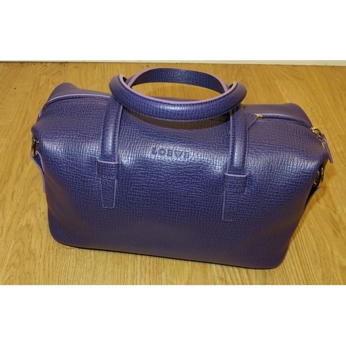 163C - Loewe Purple Grained Leathe Bowling Bag with original dust cover