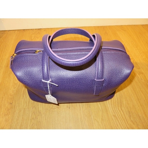 163C - Loewe Purple Grained Leathe Bowling Bag with original dust cover