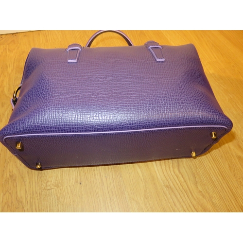 163C - Loewe Purple Grained Leathe Bowling Bag with original dust cover