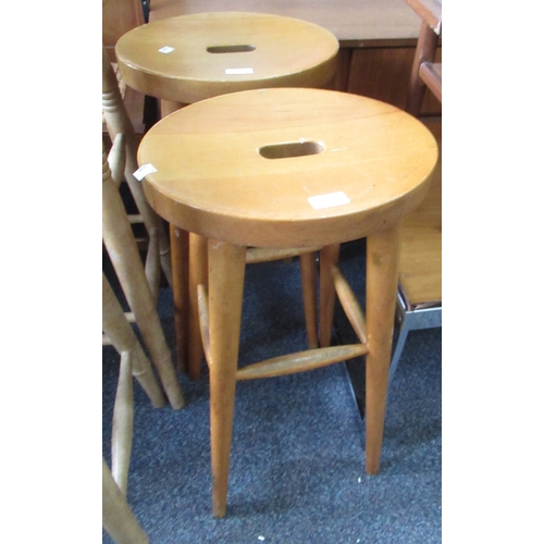 1824 - Pair of 20th Century oval beechwood foot stools