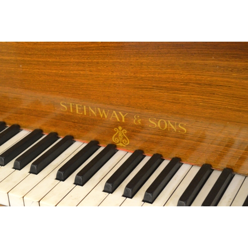 1863 - Steinway & Sons, rosewood cased boudoir grand piano, serial number 1514, raised on later square tape... 