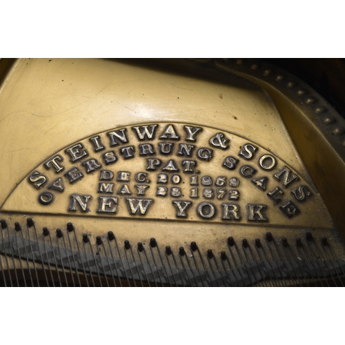 1863 - Steinway & Sons, rosewood cased boudoir grand piano, serial number 1514, raised on later square tape... 