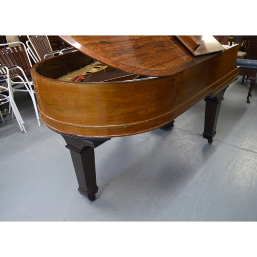 1863 - Steinway & Sons, rosewood cased boudoir grand piano, serial number 1514, raised on later square tape... 