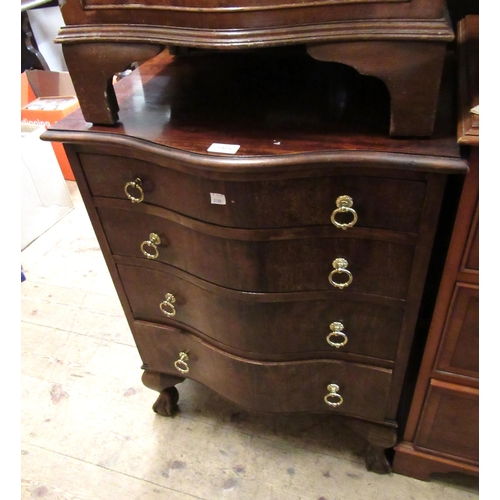 1905 - George III style mahogany serpentine chest of four graduated drawers, 60 x 47 x 90cm