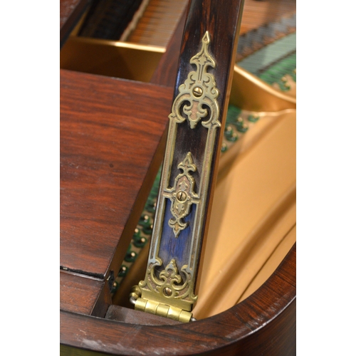 1933 - Julius Feurich of Leipzig, rosewood cased baby grand piano with ivory keys raised on turned fluted t... 