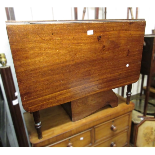 1965 - 19th Century rectangular mahogany drop-leaf Pembroke type dining table on turned tapering supports