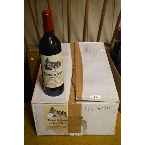 20 - Nine bottles Chateau de Roques Grande van de Bordeaux Saint Emilion 1989