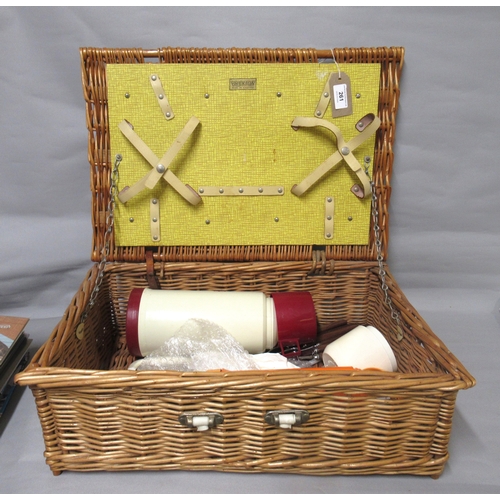 261 - Brexton wicker picnic basket (at fault), with some original content