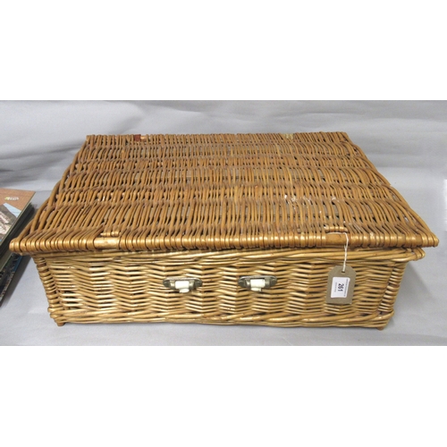 261 - Brexton wicker picnic basket (at fault), with some original content