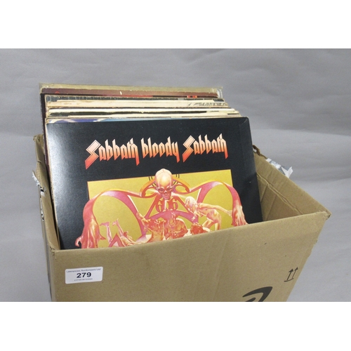 279 - Quantity of long playing vinyl records, including Black Sabbath and Frank Zappa
