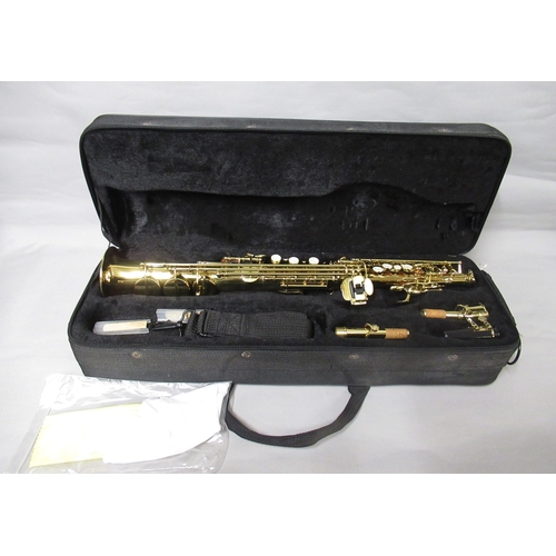 304 - Modern soprano saxophone by A Carmichael, with a fitted case
