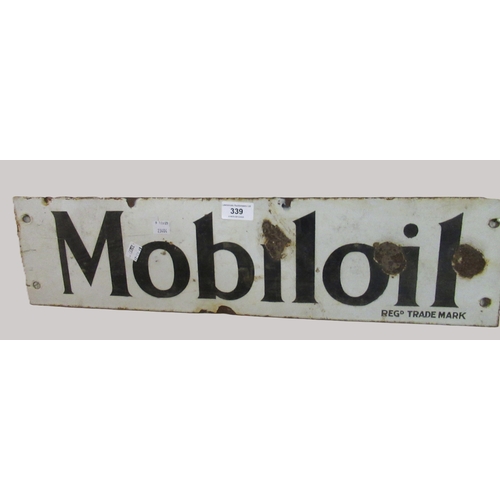 339 - Enamel advertising sign for Mobil Oil, 15 x 60m (at fault)