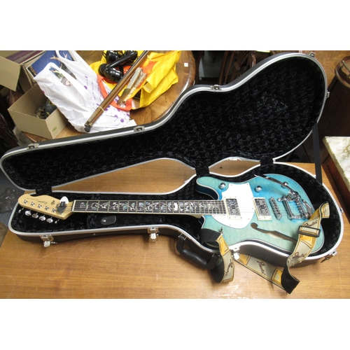 396 - Zuwei Chinese six string guitar in a hard case