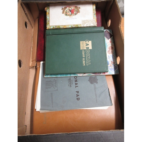 603 - Box containing a collection of various stamps, in albums and loose