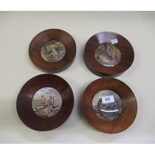 688 - Four 19th Century Pratware pot lids