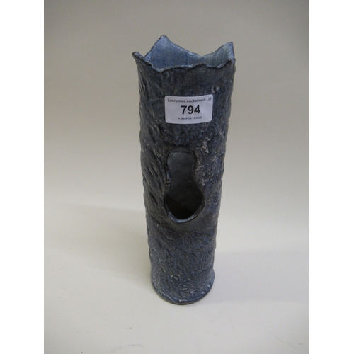 794 - Studio pottery vase of naturalistic design, 29cm high with seal mark to base