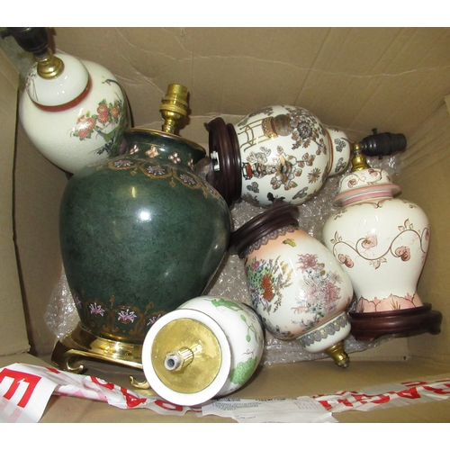 806 - Group of six various modern Far Eastern table lamps
