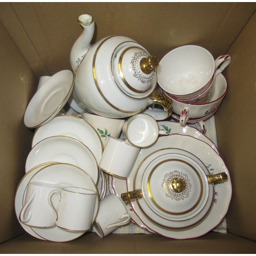 843 - Luneville part breakfast set, together with a Limoges type coffee set