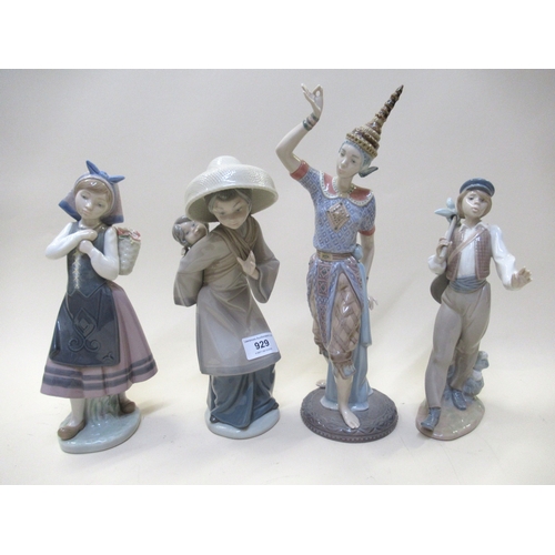 929 - Group of four various Lladro figures