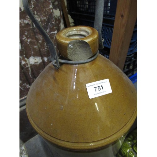 751 - Three stoneware flagons for Franklins ginger beer, 40cm high, together with another H. Lee mineral w... 