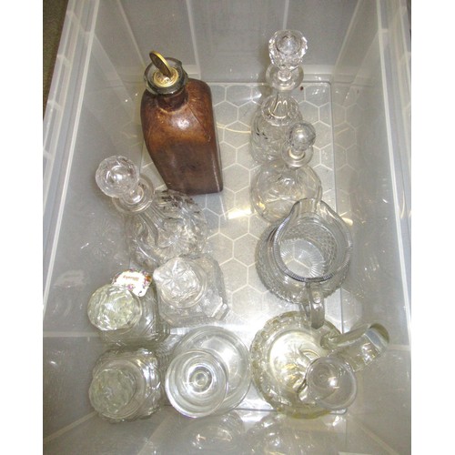 844 - Various 19th Century cut glass decanters and other miscellaneous glassware