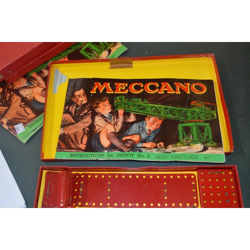 660 - Boxed set Meccano No. 2, together with two other part sets No. 1 and No. 2