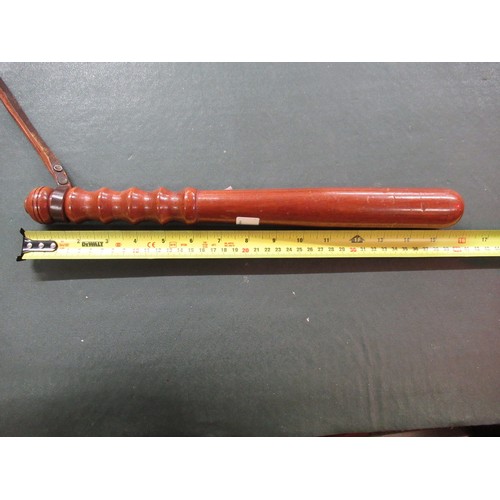 601 - Antique ceremonial sword, together with an Eastern dagger with bone handle and a policeman's trunche... 