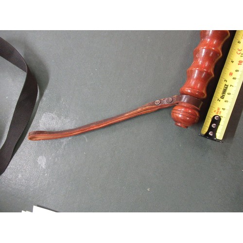 601 - Antique ceremonial sword, together with an Eastern dagger with bone handle and a policeman's trunche... 