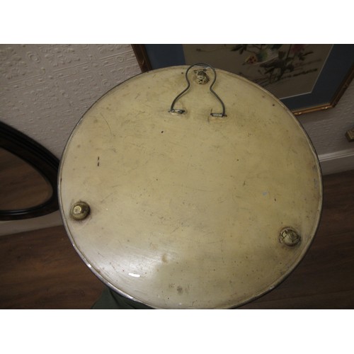 1982 - Two circular mirrored table centres, 30cm diameter, 30cm and 31cm diameter