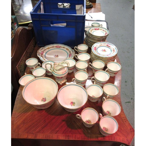 897 - Copeland 19th Century / early 20th Century gilt floral and blue banded tea and part dinner service