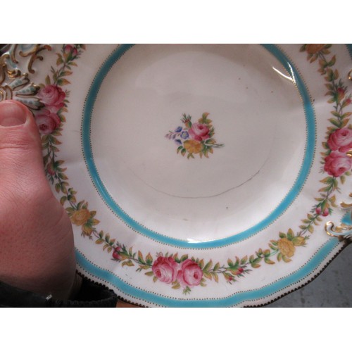 897 - Copeland 19th Century / early 20th Century gilt floral and blue banded tea and part dinner service