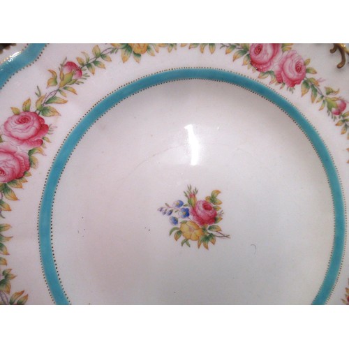 897 - Copeland 19th Century / early 20th Century gilt floral and blue banded tea and part dinner service