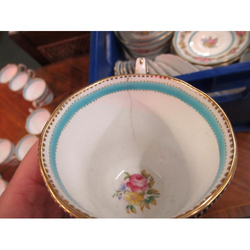 897 - Copeland 19th Century / early 20th Century gilt floral and blue banded tea and part dinner service