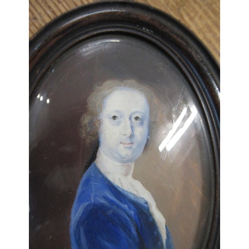 1407 - 19th Century watercolour portrait miniature on ivory, portrait of a lady wearing a feather trimmed b... 