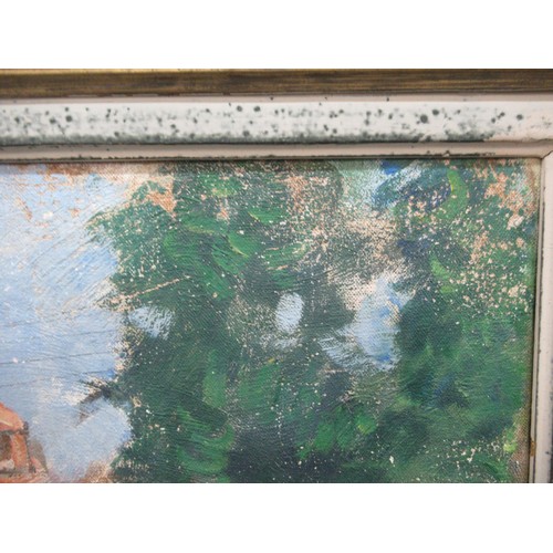 1515 - Pierre Eugene Montezin, oil on canvas, French village street scene, signed, 71 x 76cm, gilt framed