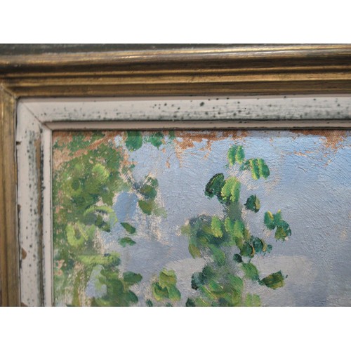 1515 - Pierre Eugene Montezin, oil on canvas, French village street scene, signed, 71 x 76cm, gilt framed