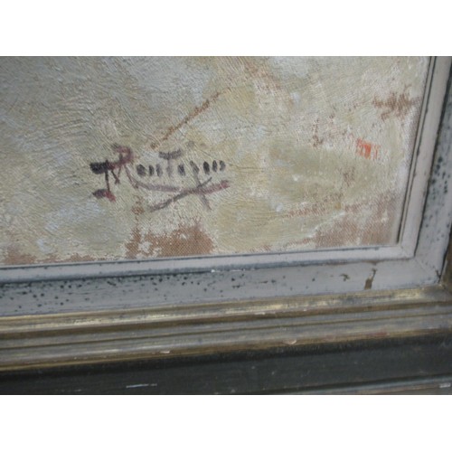 1515 - Pierre Eugene Montezin, oil on canvas, French village street scene, signed, 71 x 76cm, gilt framed