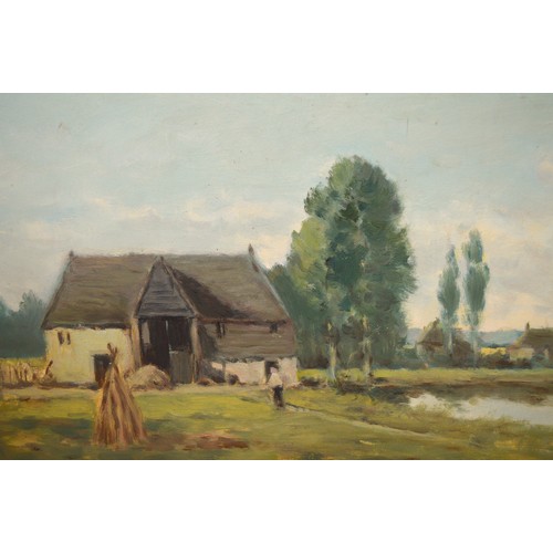 1564 - Nine various oil paintings on board , landscapes, (unframed)