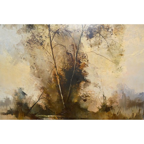 1564 - Nine various oil paintings on board , landscapes, (unframed)