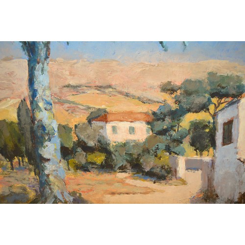 1564 - Nine various oil paintings on board , landscapes, (unframed)