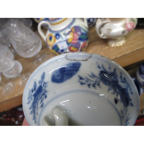 807 - 19th Century Chinese blue and white baluster form vase and cover with four character mark to the bas... 