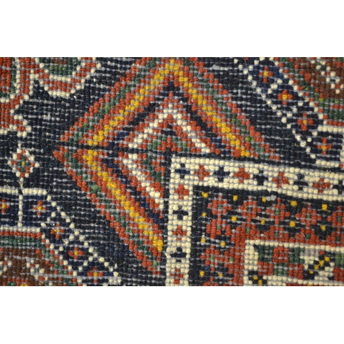 1 - Antique Afshar rug with a twin medallion design on a red ground with borders, 192 x 148cm approximat... 