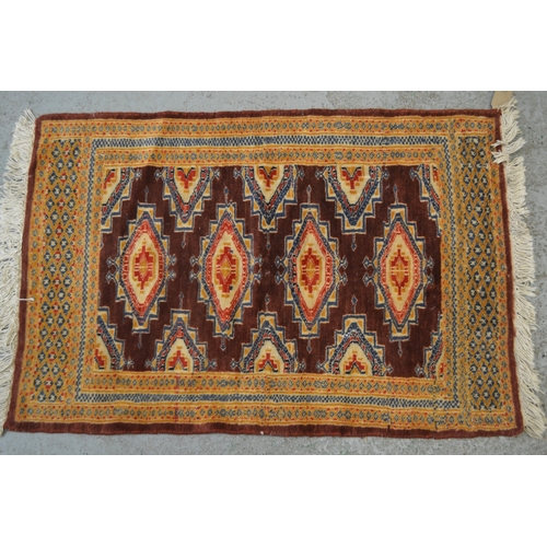 10 - Small tent bag with central hooked medallion and multiple borders, two small Chinese floral decorate... 