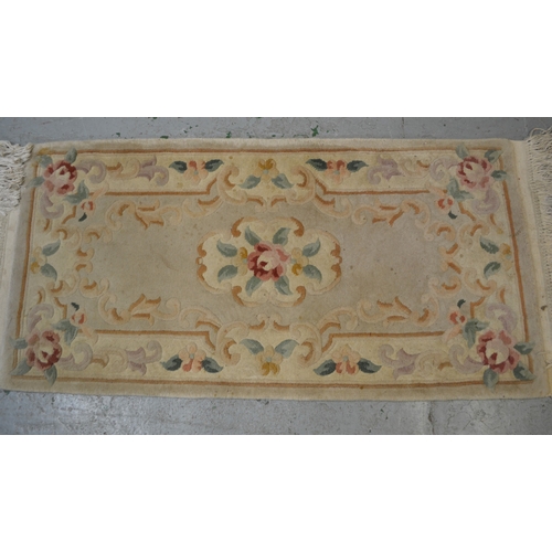 10 - Small tent bag with central hooked medallion and multiple borders, two small Chinese floral decorate... 